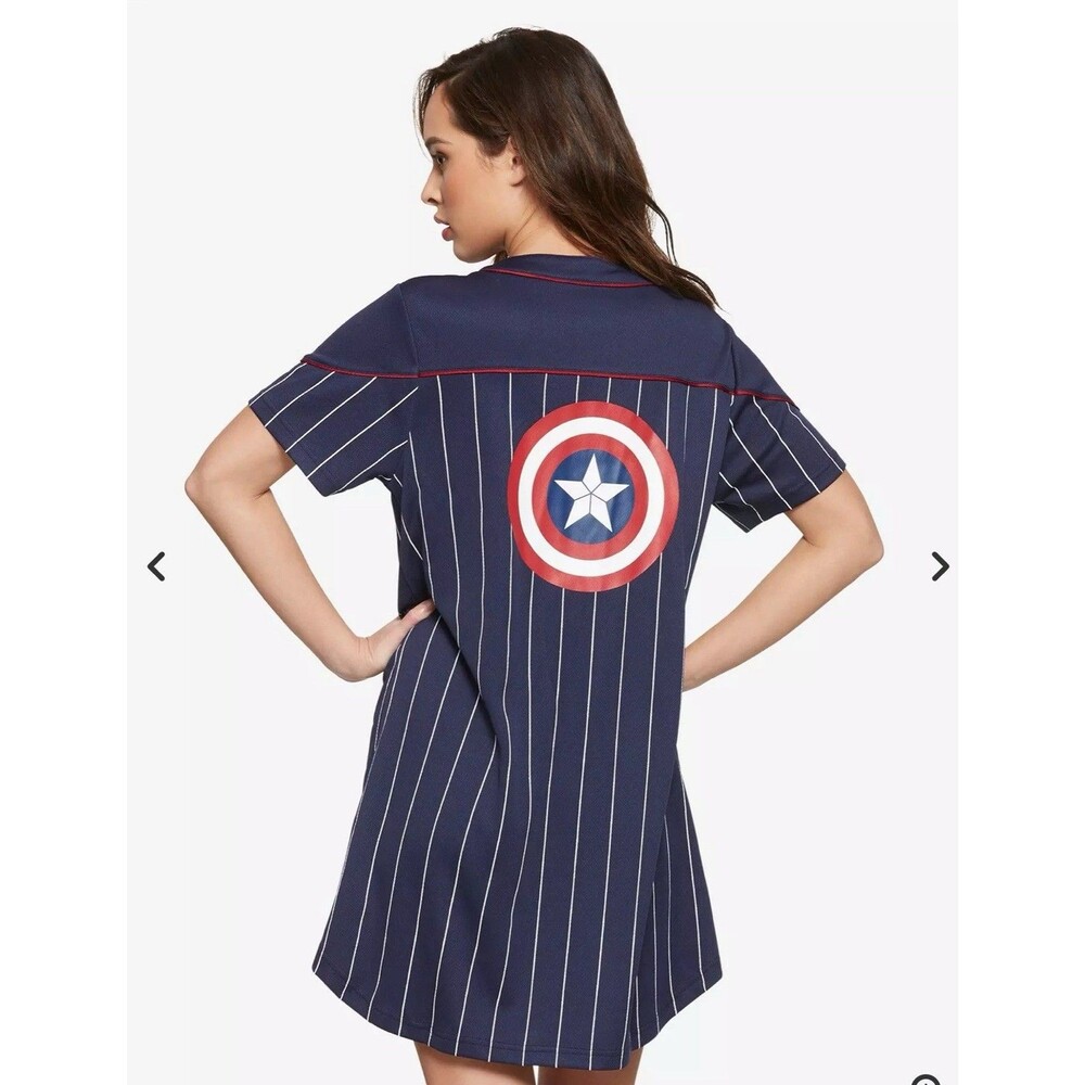 Her Universe Marvel Avengers Captain America Baseball T-Shirt Dress XS